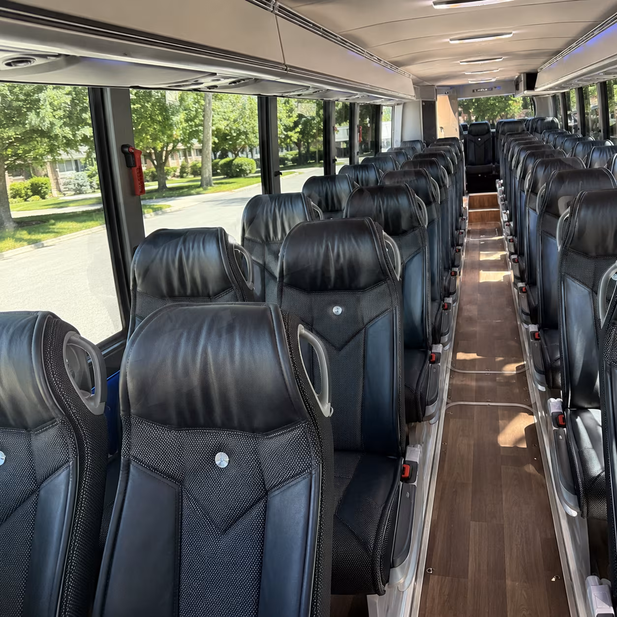 greenville 40 passenger charter bus inside
