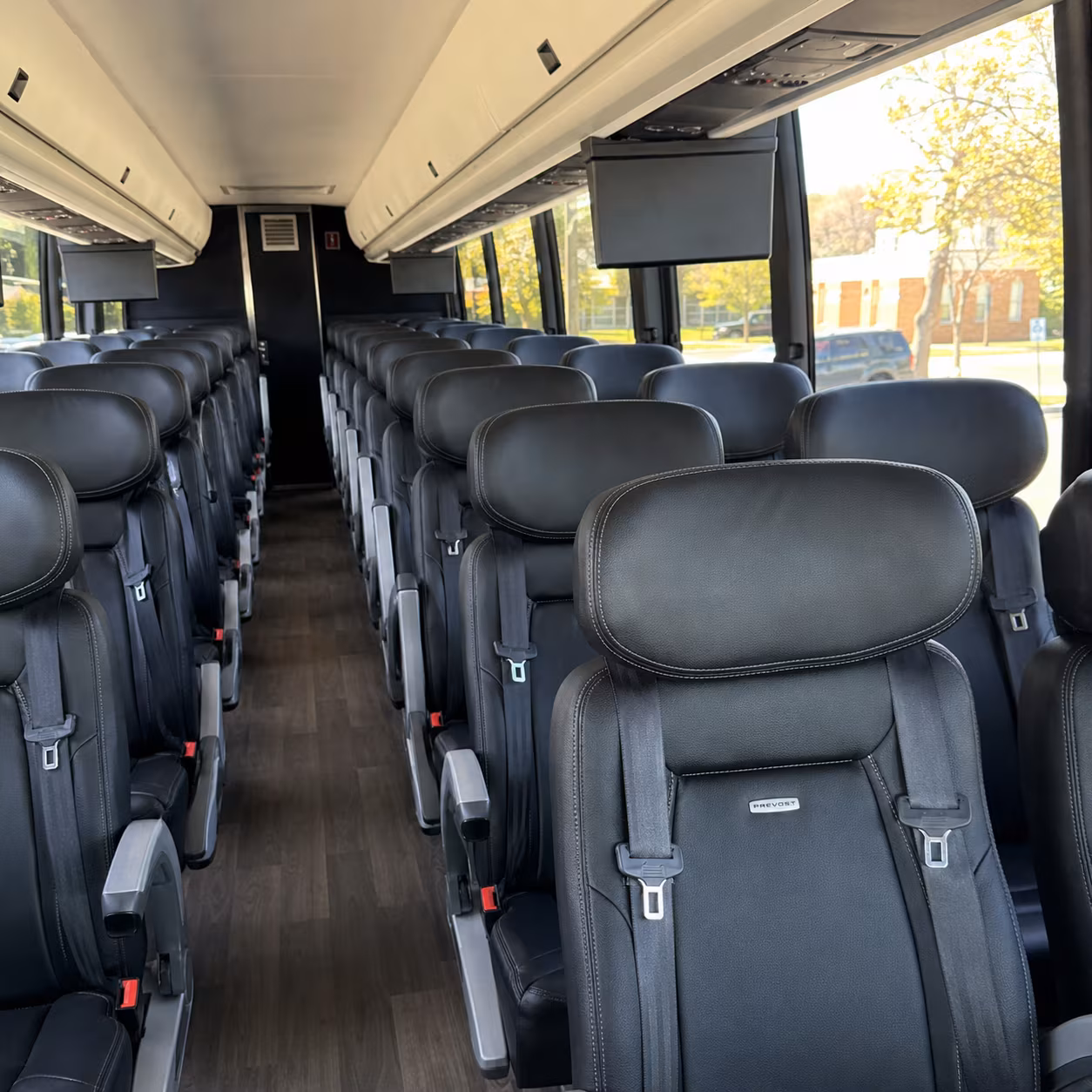 greenville 45 passenger charter bus inside