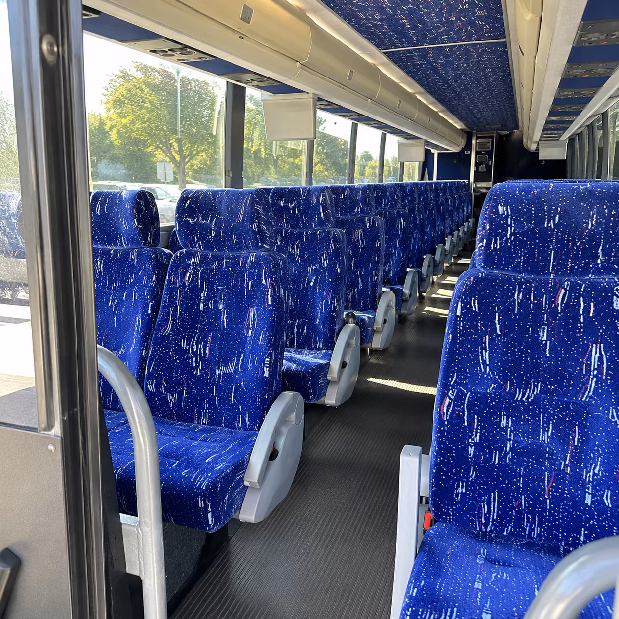 greenville 50 passenger charter bus inside
