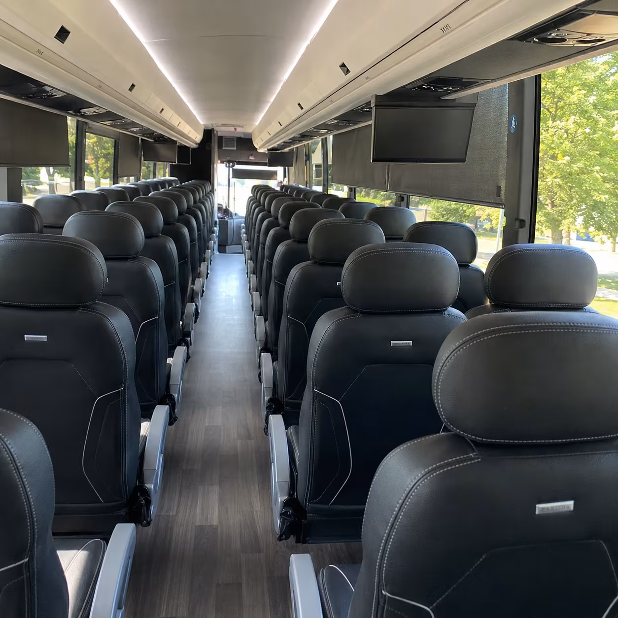 greenville charter bus inside